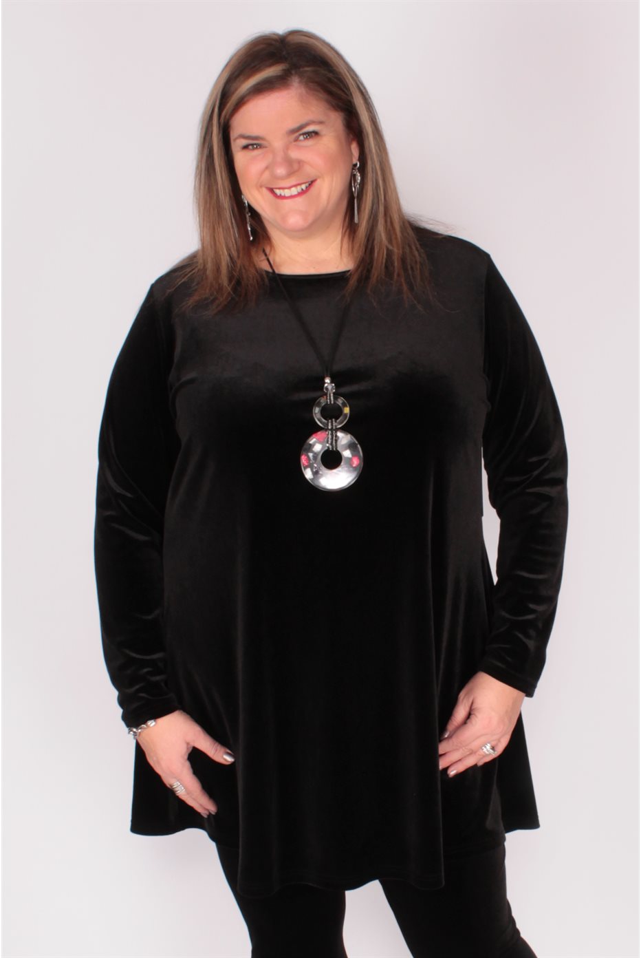 Black Velvet Trapeze Tunic